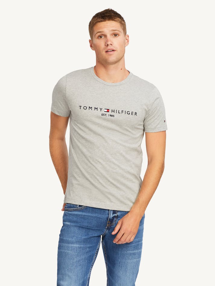 Tommy Hilfiger Core Logo Men\'s T Shirts Cloud Heather | BvodevciU85n