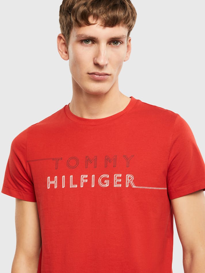 Tommy Hilfiger Corp Men's T Shirts Empire Flame | WrQcGRrzsEWX