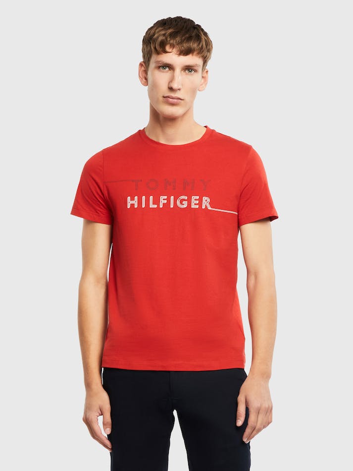 Tommy Hilfiger Corp Men\'s T Shirts Empire Flame | WrQcGRrzsEWX