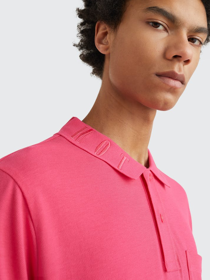 Tommy Hilfiger Cotton Crest Embroidery Men's Polo Shirts Pink | IocQVxIJTi2S