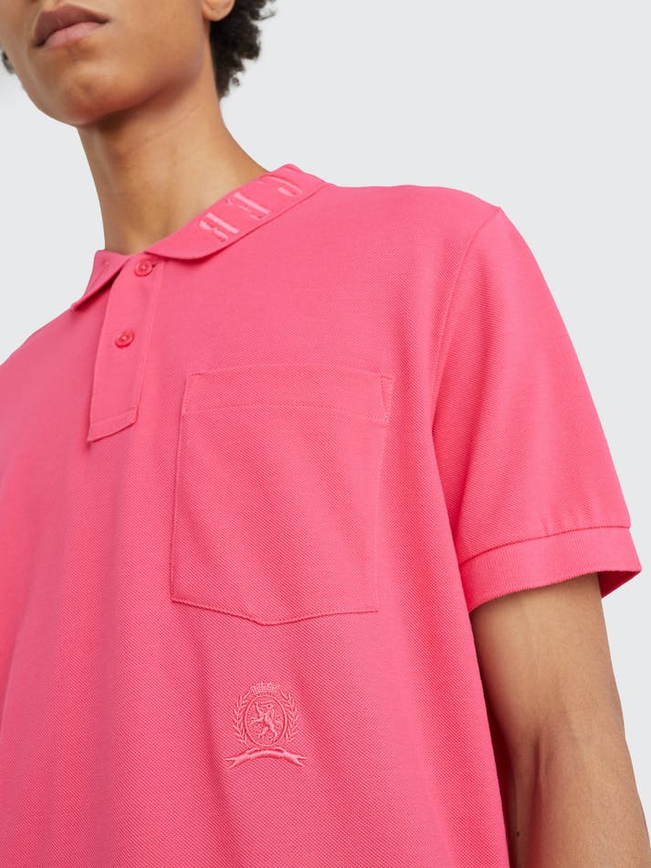 Tommy Hilfiger Cotton Crest Embroidery Men's Polo Shirts Pink | IocQVxIJTi2S