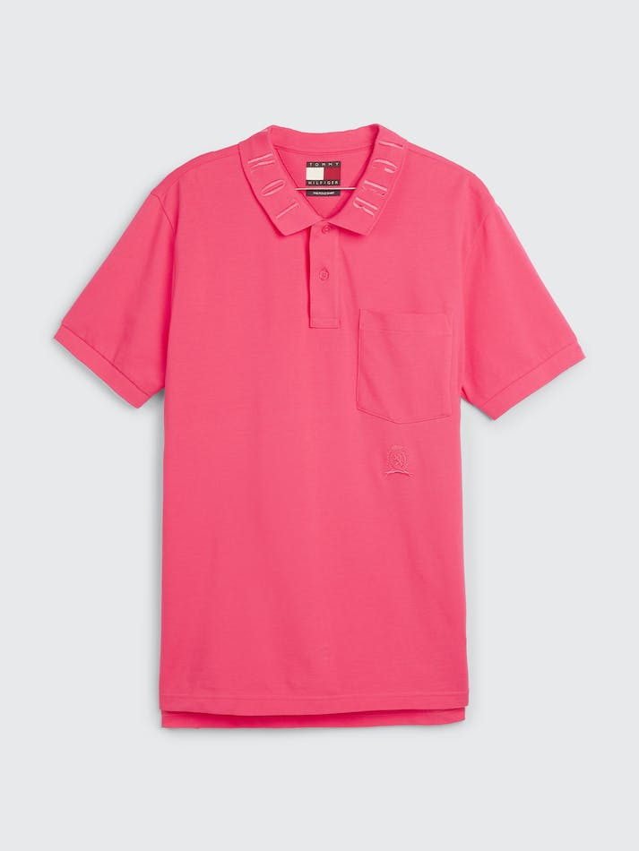 Tommy Hilfiger Cotton Crest Embroidery Men's Polo Shirts Pink | IocQVxIJTi2S