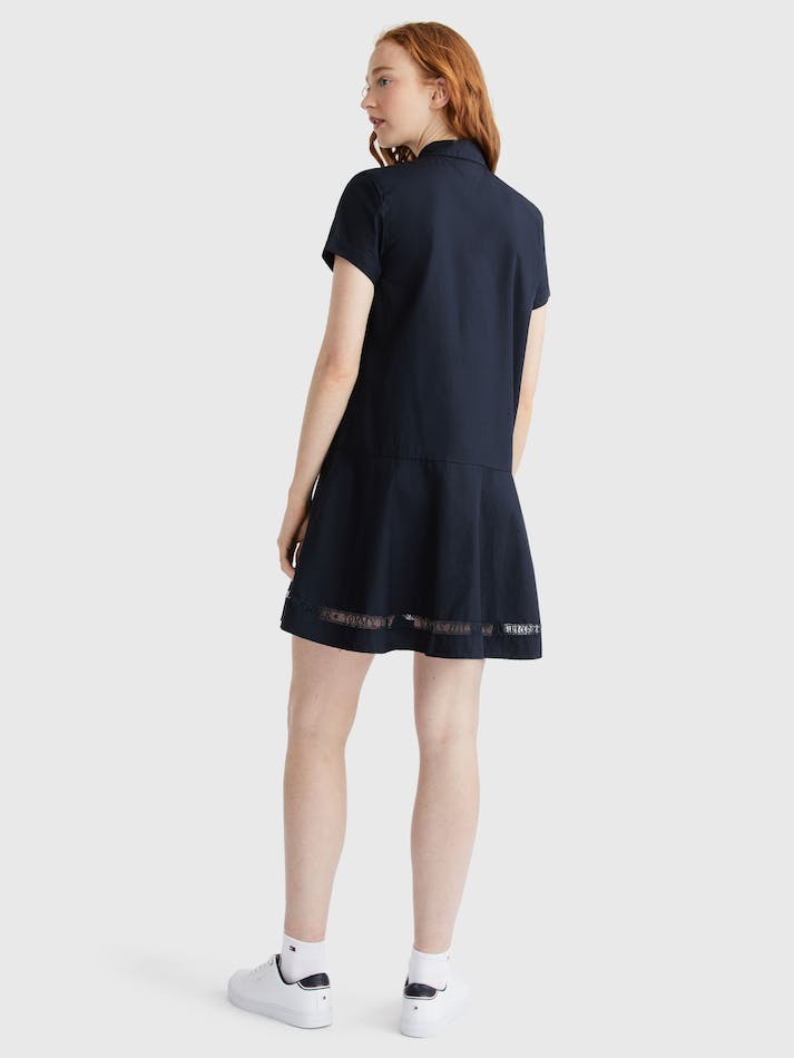 Tommy Hilfiger Cotton Lace Shirt Women's Dress Blue | WIKrZWNMMqJE