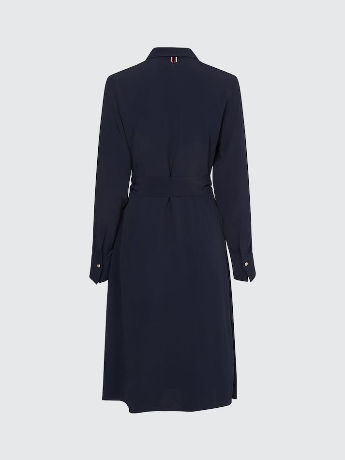 Tommy Hilfiger Crepe Knee Shirt Women's Dress Blue | tapZK9sxTG1B