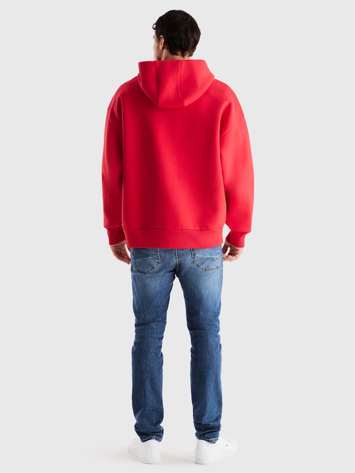 Tommy Hilfiger Crest Applique Oversized Men's Hoodie Red | rc0e6iy1fmmw