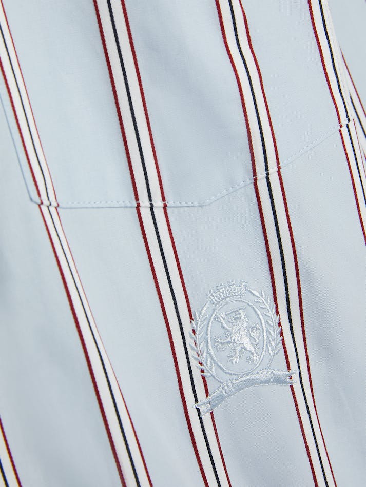 Tommy Hilfiger Crest Baseball Collar Stripe Men's Shirts Multicolor | F7SOfzk84rpT