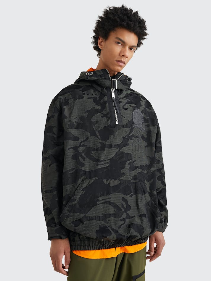 Tommy Hilfiger Crest Camo Pull-On Men's Jackets Black | P4Ry5Za24VtQ