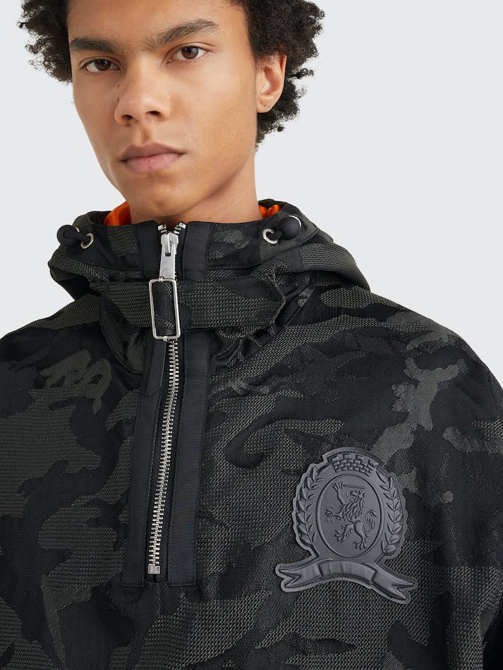 Tommy Hilfiger Crest Camo Pull-On Men's Jackets Black | P4Ry5Za24VtQ