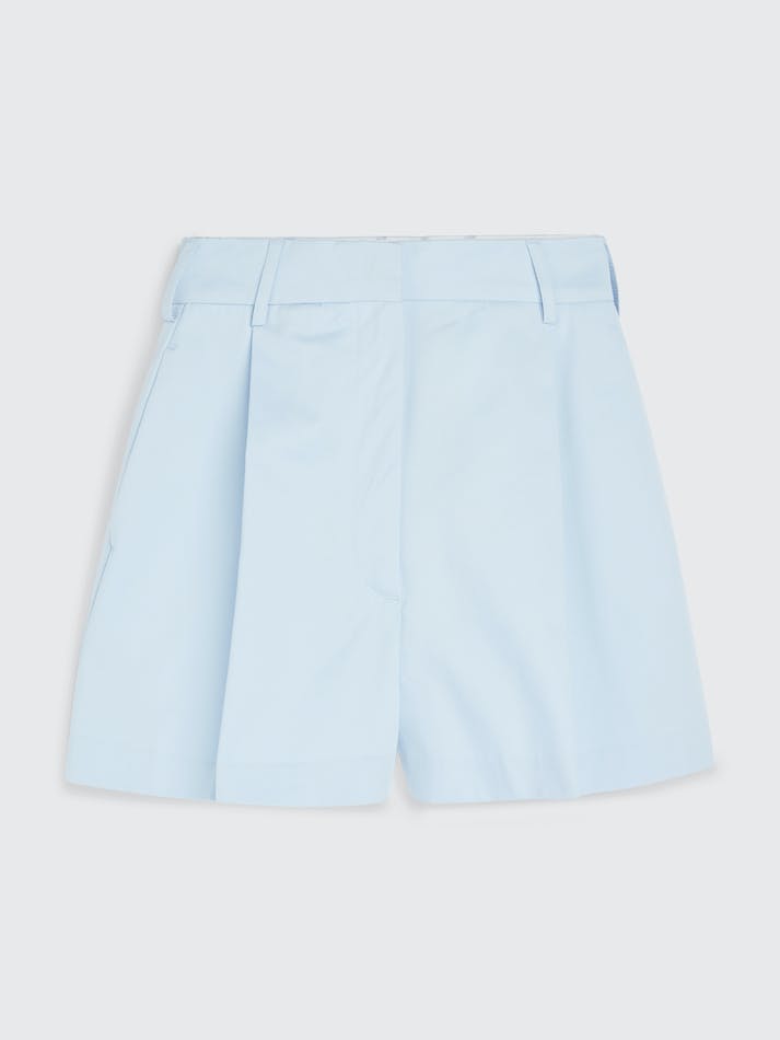 Tommy Hilfiger Crest High Rise Pleated Women's Shorts Blue | EfRCZSd086Xi