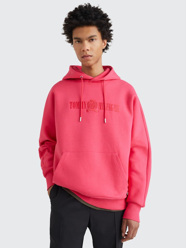 Tommy Hilfiger Crest Men's Hoodie Pink | yjSiTiQq7l3L