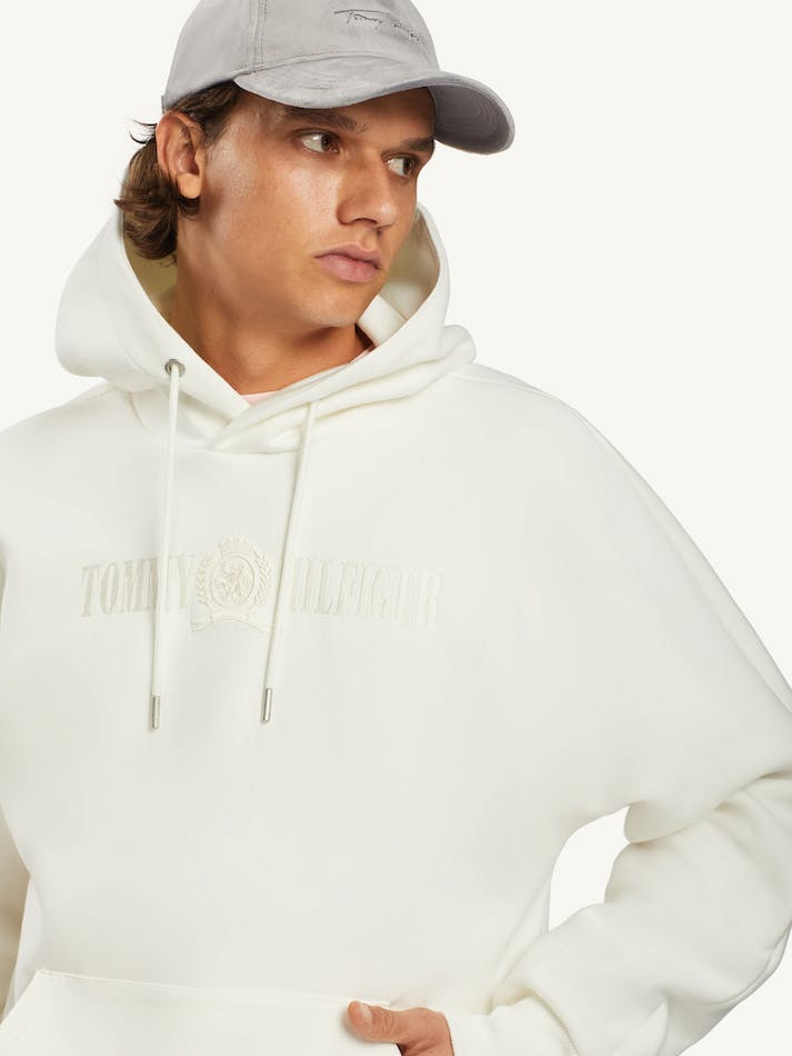 Tommy Hilfiger Crest Men's Hoodie White | fA3Ng90U8UOX