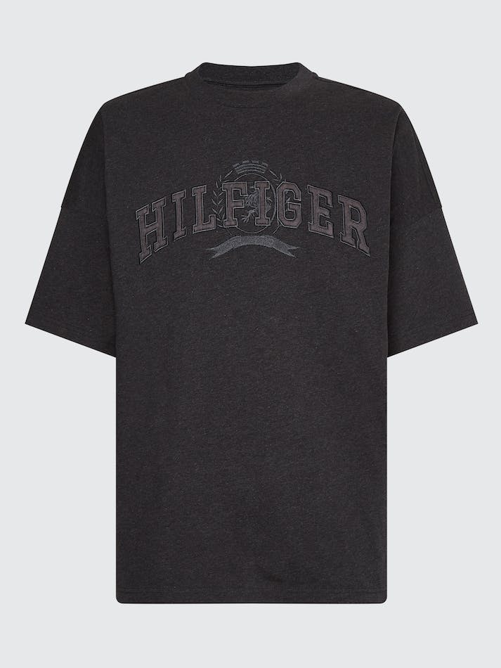 Tommy Hilfiger Crest Organic Cotton College Men's T Shirts Dark Grey | ZC6vLCaDq6HV