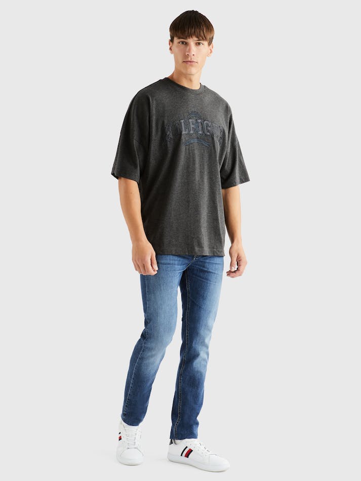 Tommy Hilfiger Crest Organic Cotton College Men's T Shirts Dark Grey | ZC6vLCaDq6HV