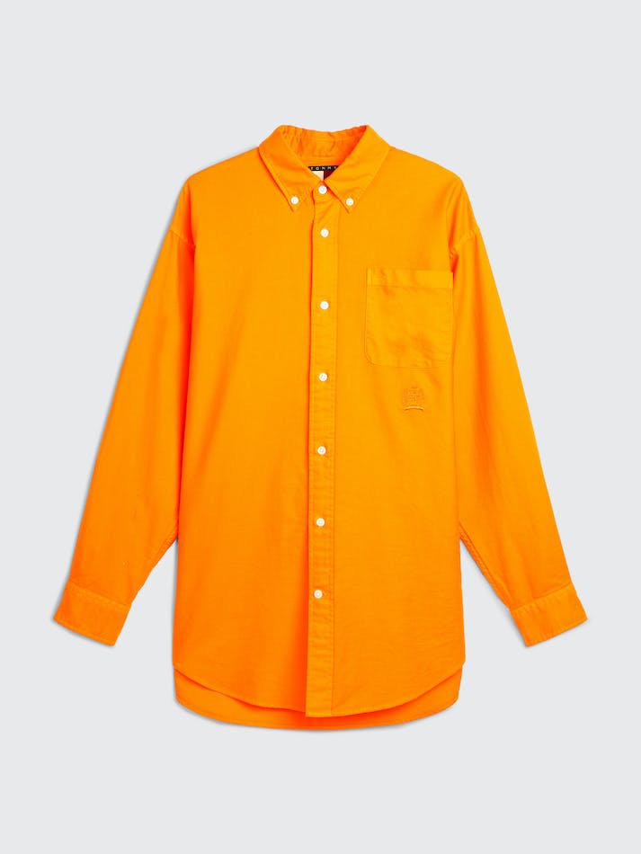 Tommy Hilfiger Crest Pure Cotton Oxford Men's Shirts Orange | fyuJbQjjJtVf