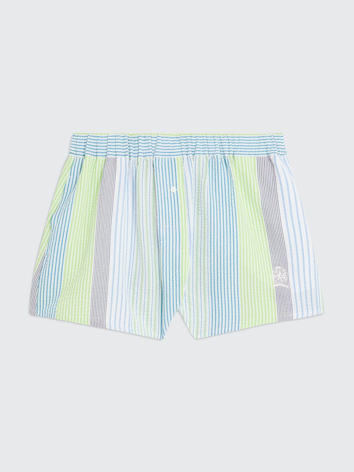 Tommy Hilfiger Crest Seersucker Ithaca Stripe Mini Women's Shorts Light Green | i2ub6ud65zNG