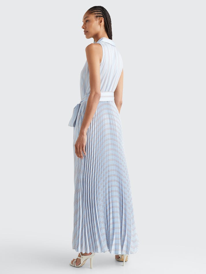 Tommy Hilfiger Crest Sleeveless Stripe Maxi Shirt Women's Dress Multicolor | nrbdHkEpezmI