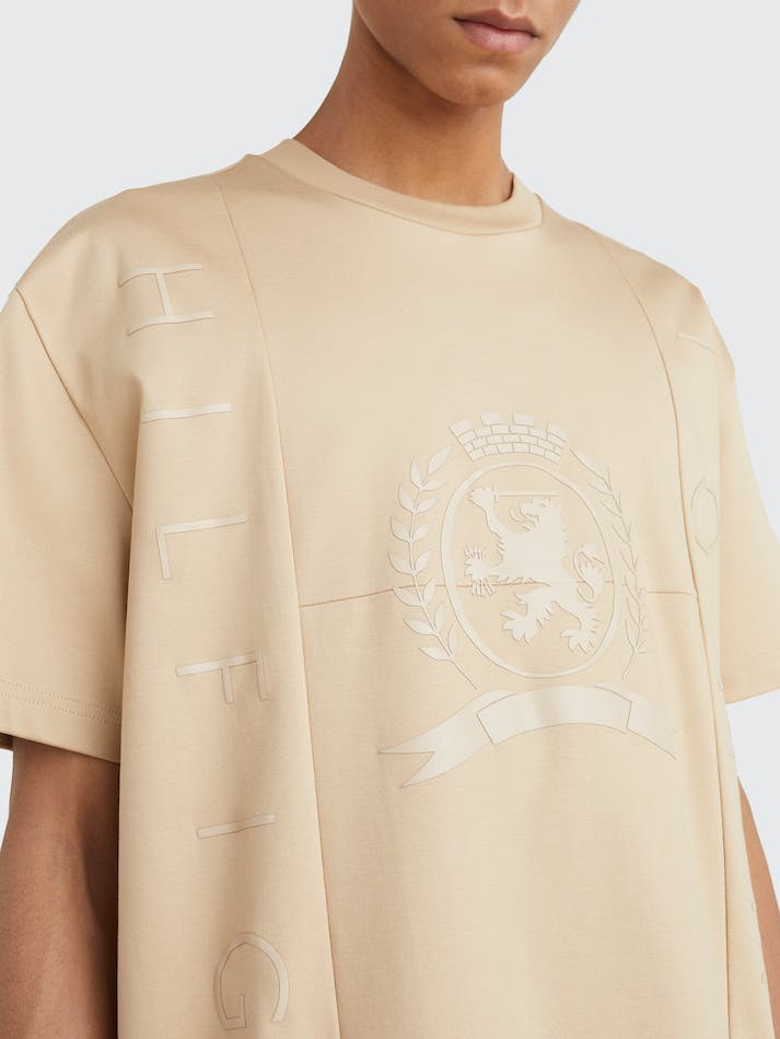 Tommy Hilfiger Crest Tonal Logo Men's T Shirts Gold | mGSvT4DGYggJ