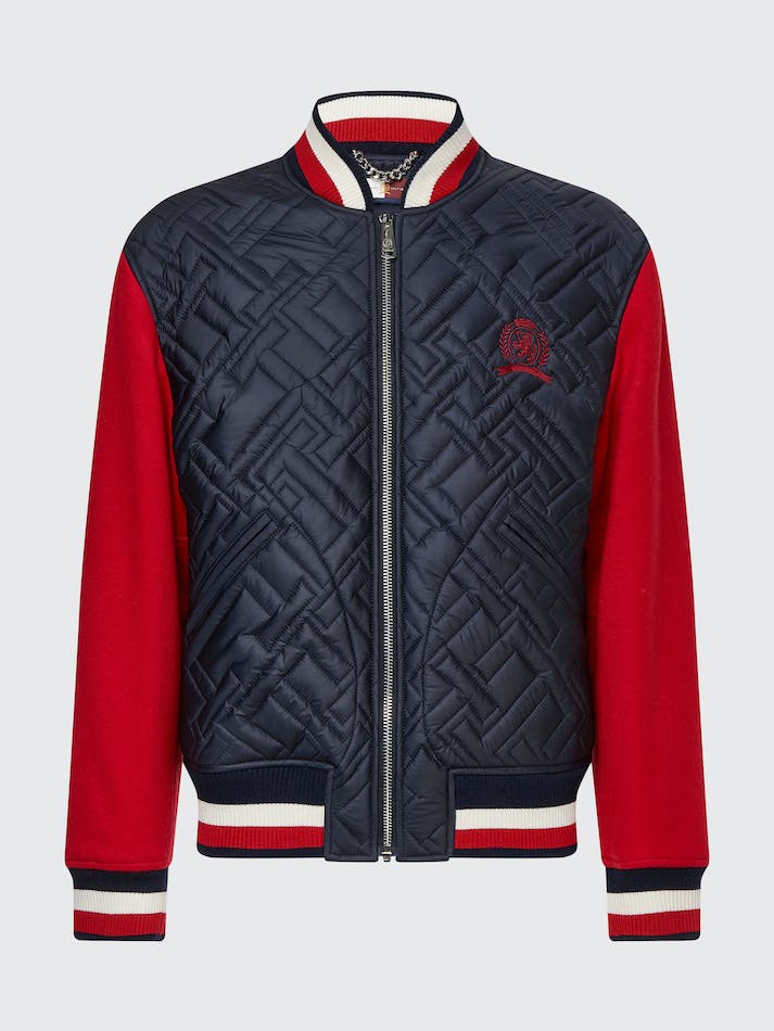 Tommy Hilfiger Crest Varsity Men's Jackets Grey | BRmejYL41jAv