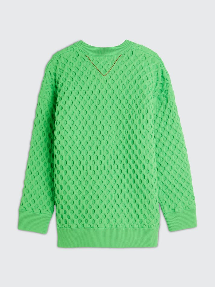 Tommy Hilfiger Crest Waffle Knit Women's Jumpers Light Green | MLTdsugc1gMP