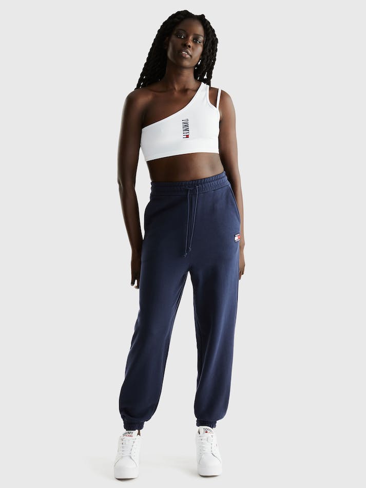 Tommy Jeans Cropped Archive Shoulder Women's Tops White | MkmHybKQXBvk