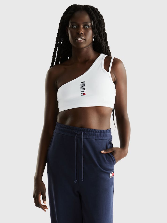 Tommy Jeans Cropped Archive Shoulder Women\'s Tops White | MkmHybKQXBvk