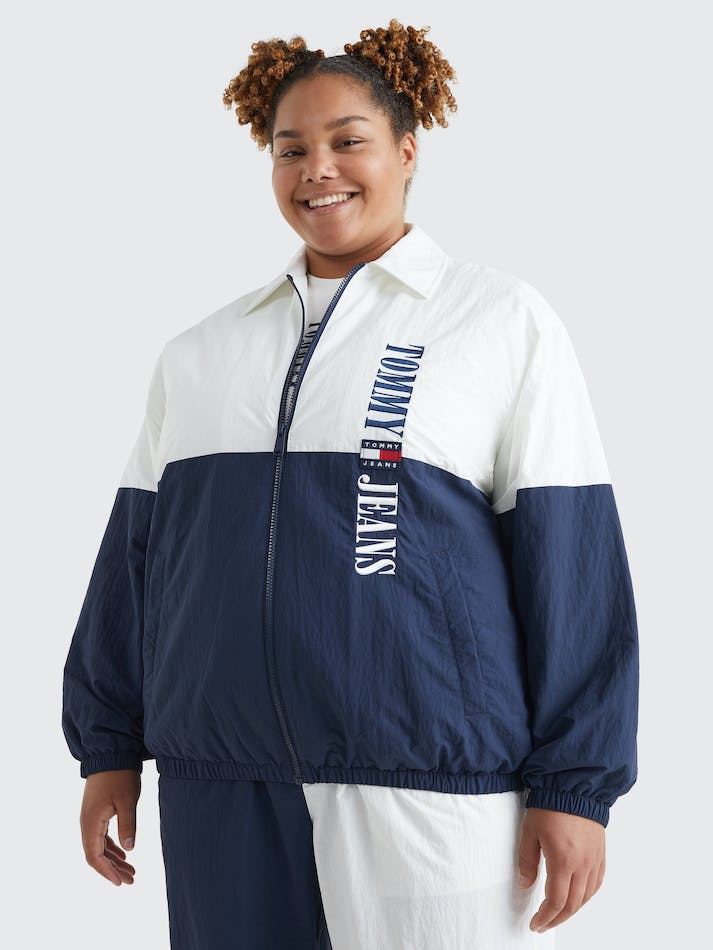 Tommy Jeans Curve Archive Colour-Blocked Logo Women's Jackets White / Multicolor | ursNPTZVXpCP