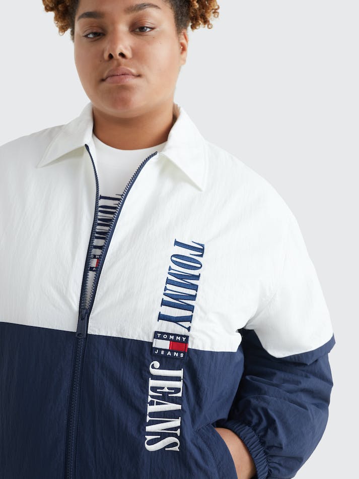 Tommy Jeans Curve Archive Colour-Blocked Logo Women's Jackets White / Multicolor | ursNPTZVXpCP