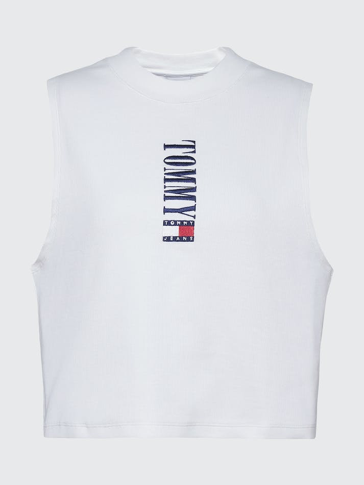 Tommy Jeans Curve Archive Tank Women's T Shirts White | Cu0PMvQB5pad