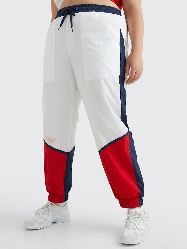 Tommy Jeans Curve Colour-Blocked Woven Women's Jogger White / Multicolor | R5edEKno7MPk