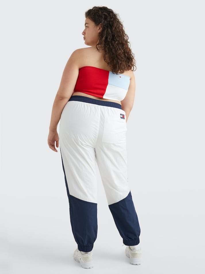 Tommy Jeans Curve Colour-Blocked Woven Women's Jogger White / Multicolor | R5edEKno7MPk