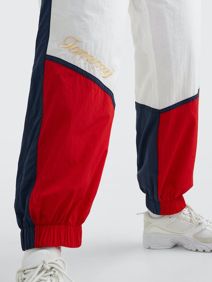 Tommy Jeans Curve Colour-Blocked Woven Women's Jogger White / Multicolor | R5edEKno7MPk