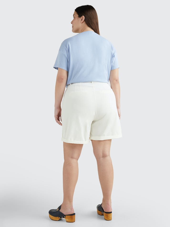 Tommy Hilfiger Curve D-Ring Belted Chino Women's Shorts White | KduKggfLU7Gc