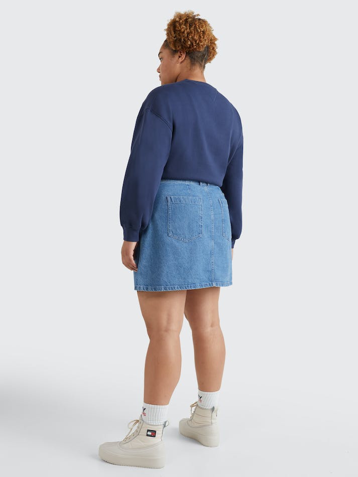 Tommy Jeans Curve Denim Mini Women's Skirts Blue | f3eiaogVjRf9