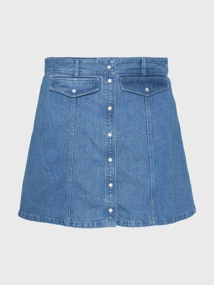 Tommy Jeans Curve Denim Mini Women's Skirts Blue | f3eiaogVjRf9