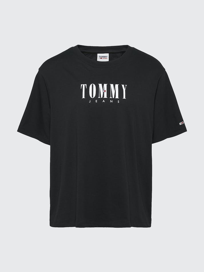 Tommy Jeans Curve Essential Logo Ribbed Tank Women\'s T Shirts Black | lBSBAL63JWcZ