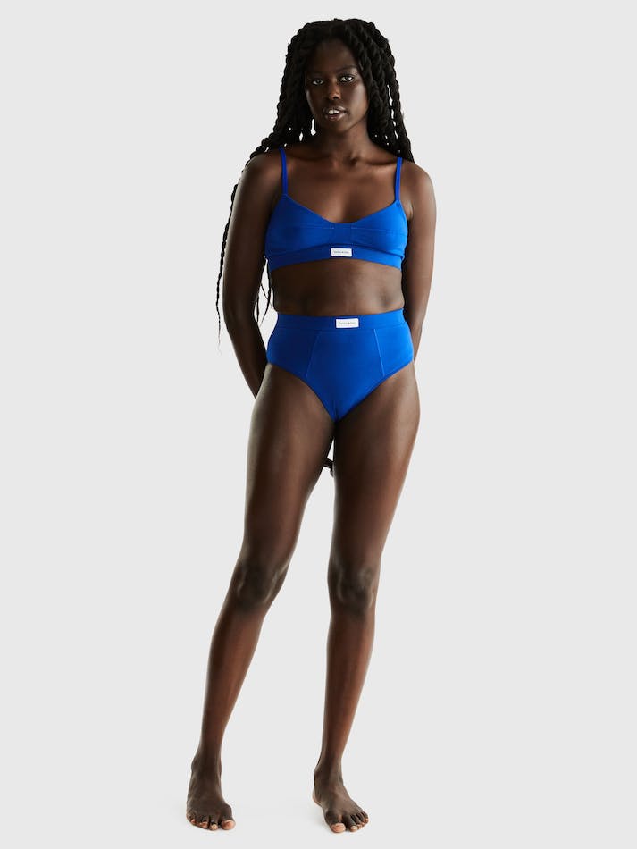 Tommy Jeans Curve Essential Unpadded Non-Wired Women's Lingerie Blue | tcWjY34zD3C4