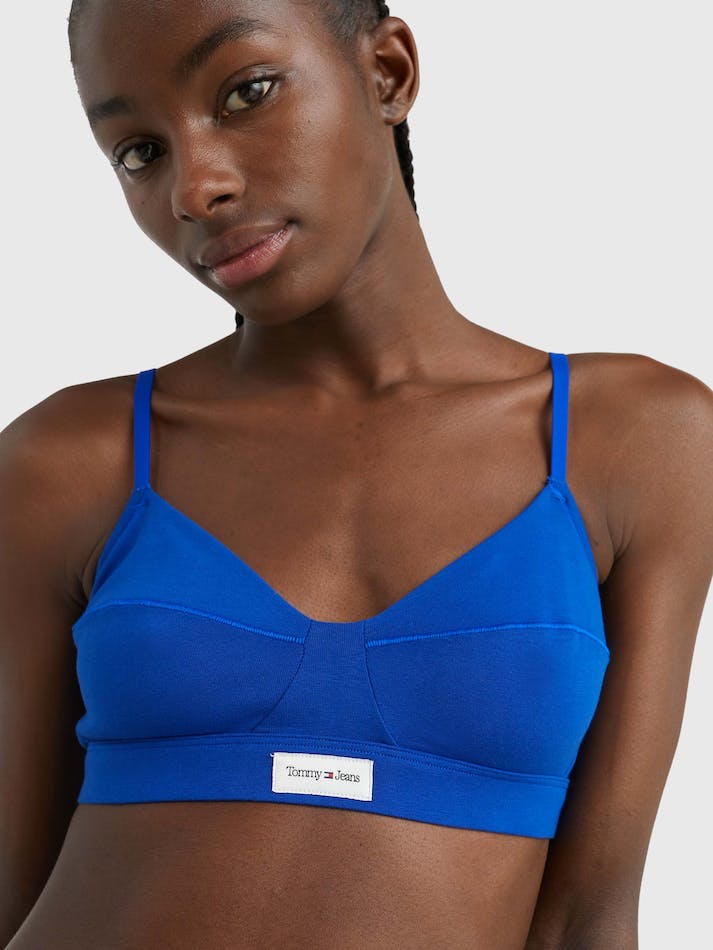 Tommy Jeans Curve Essential Unpadded Non-Wired Women\'s Lingerie Blue | tcWjY34zD3C4