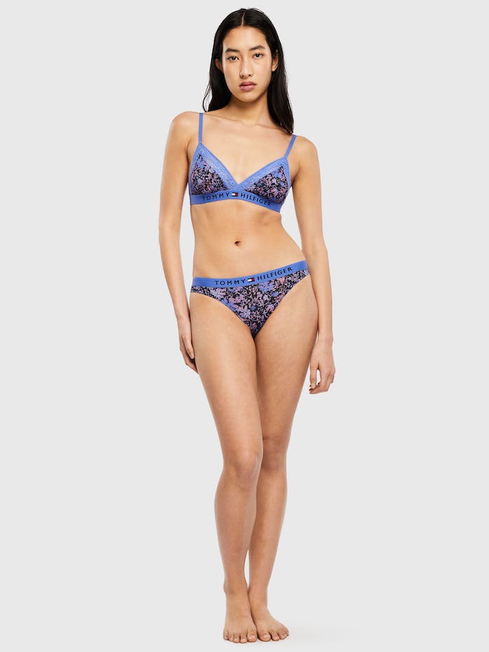 Tommy Hilfiger Curve Lace Print Women's Lingerie Blue | 3pxzImInBTKR