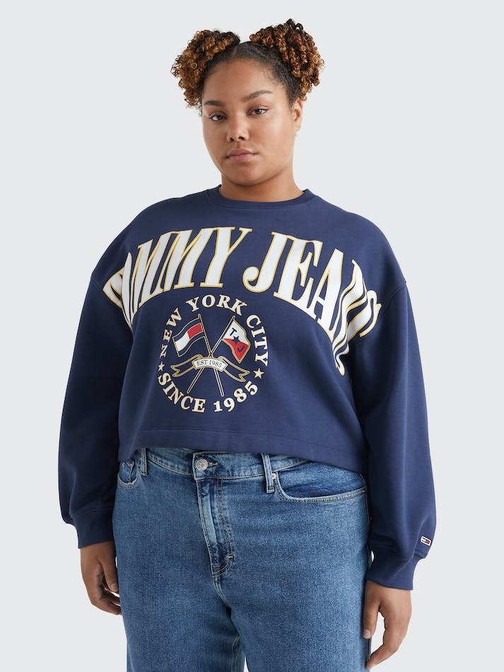 Tommy Jeans Curve Modern Relaxed Women's Sweatshirt Navy | f6QEWSfufTyo