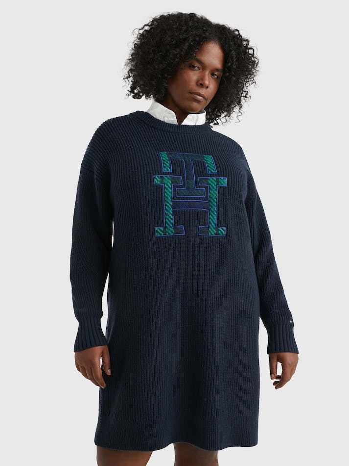 Tommy Hilfiger Curve Monogram Relaxed Fit Jumper Women's Dress Blue | jSrykEQlfzas