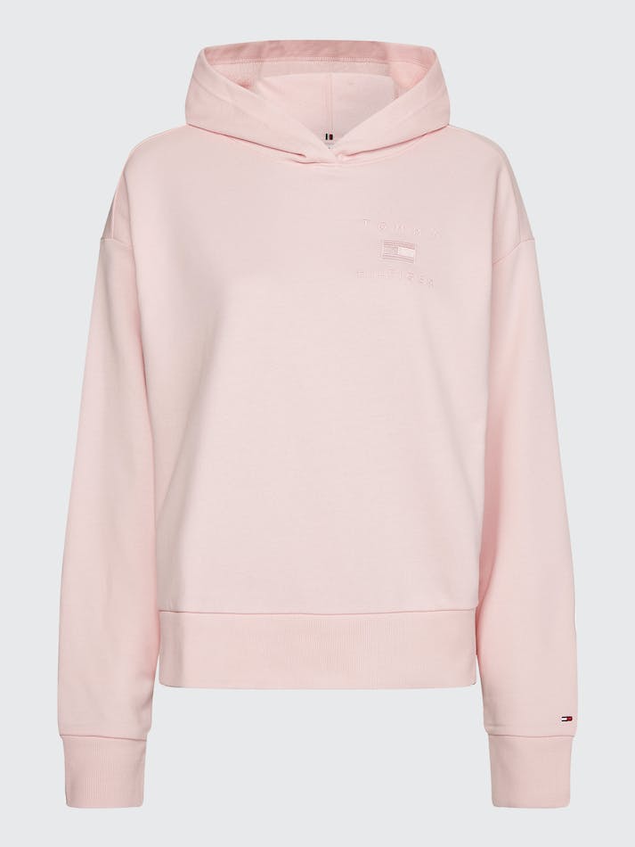 Tommy Hilfiger Curve Natural Dye Logo Relaxed Fit Women's Hoodie Pink | G8ed23DcDUXb