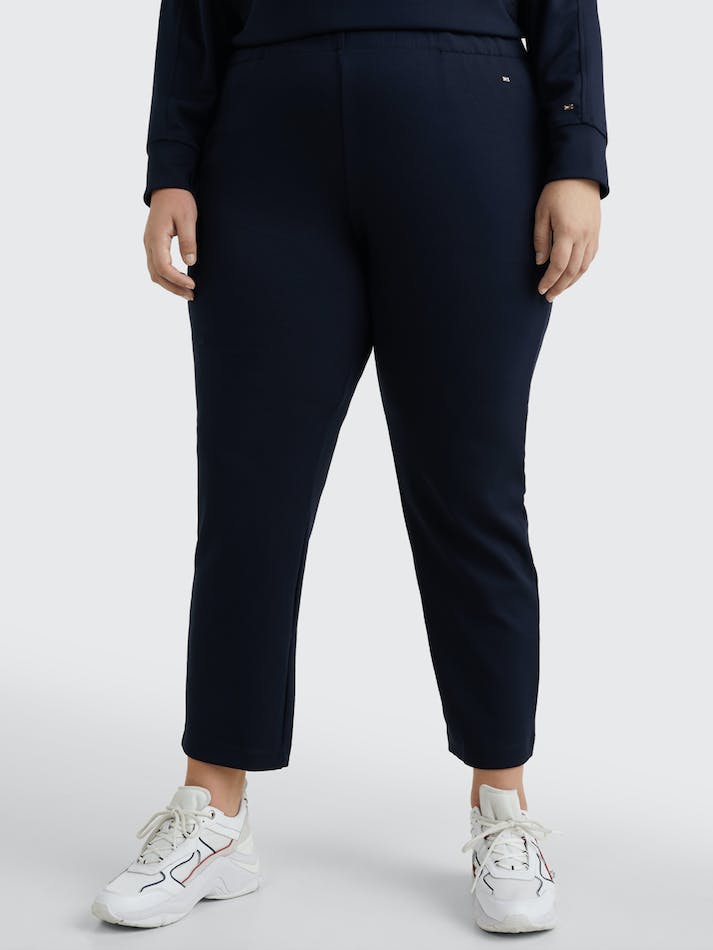 Tommy Hilfiger Curve Pull-On Interlock Women's Trousers Blue | CwGLgt5DWkCq