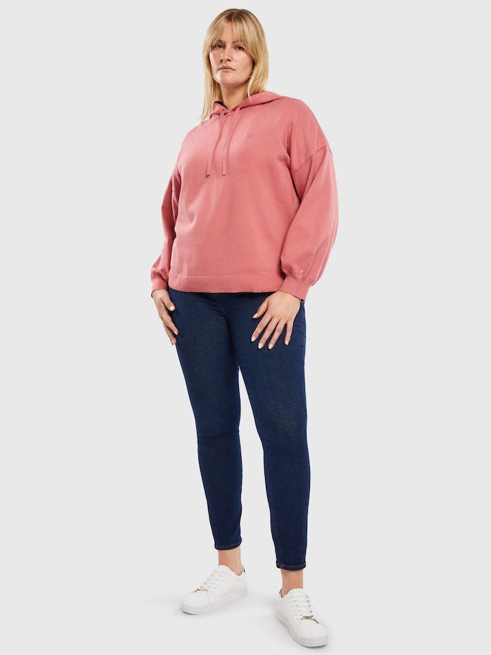 Tommy Hilfiger Curve Soft Relaxed Fit Hoodies Women's Jumpers Pink | qMIfRntNrWL5