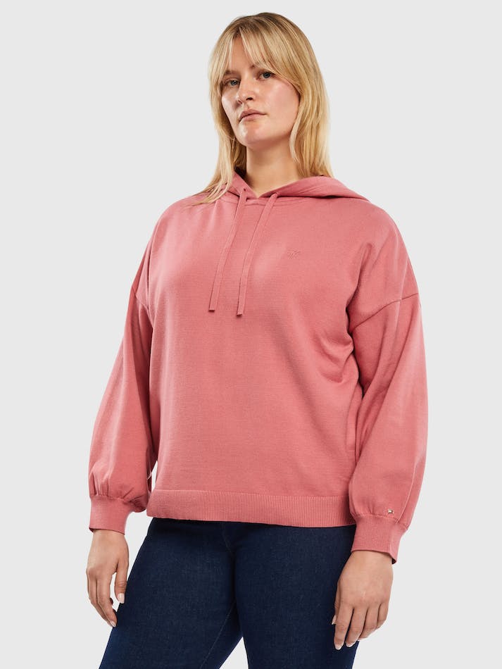 Tommy Hilfiger Curve Soft Relaxed Fit Hoodies Women\'s Jumpers Pink | qMIfRntNrWL5