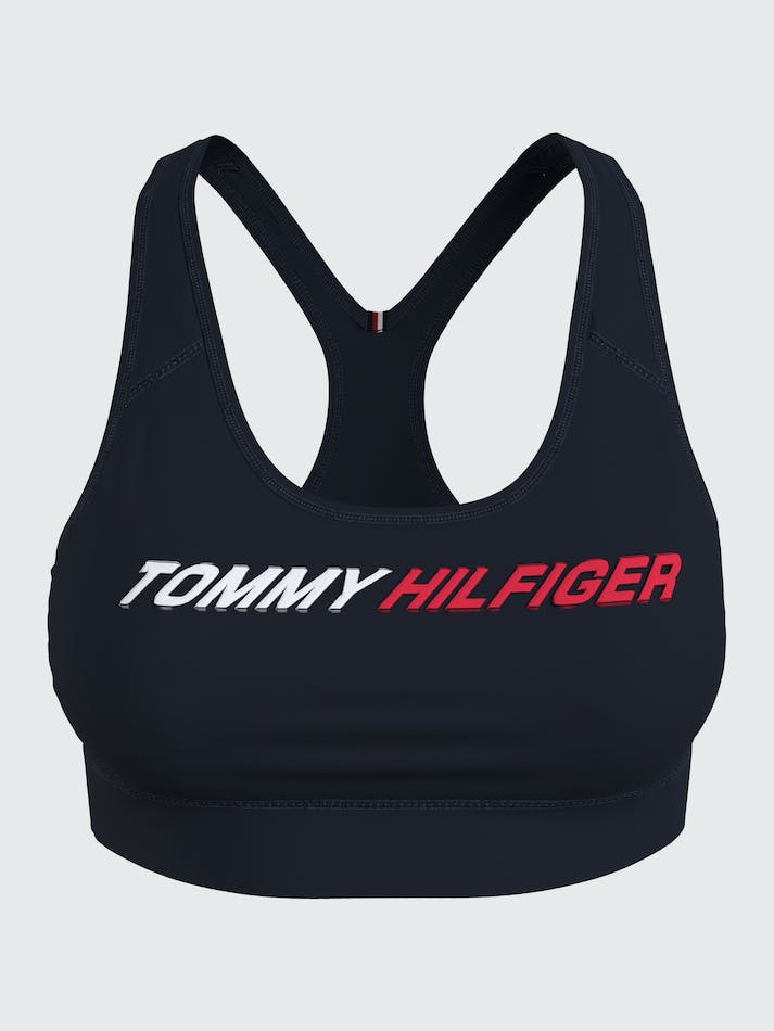 Tommy Hilfiger Curve Sport Medium Support Logo Sports Women's Underwear Blue | wv71ioIGuEZl