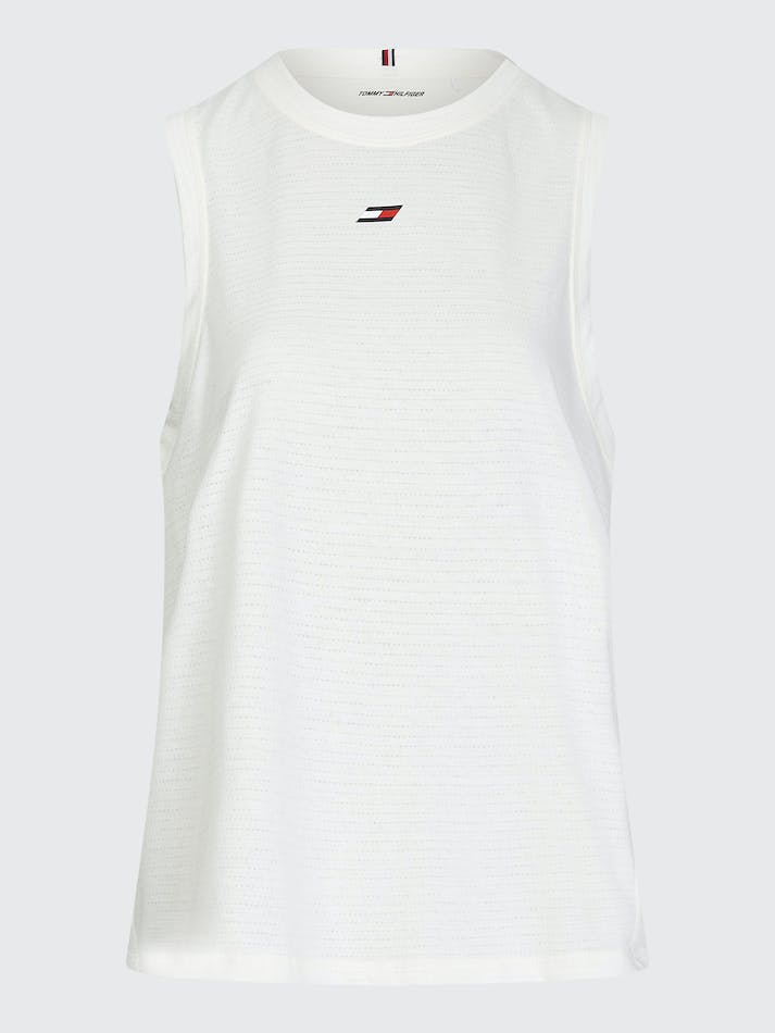 Tommy Hilfiger Curve Sport Mesh Tank Women's Tops White | 56b8pWvqulbz