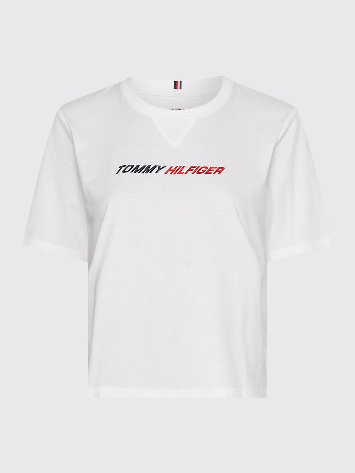 Tommy Hilfiger Curve Sport Moisture Wicking Women's T Shirts White | 0Fy8X28PDYjB