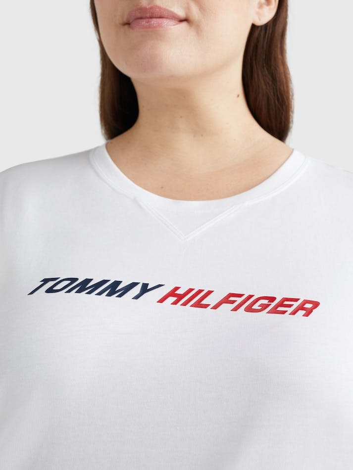 Tommy Hilfiger Curve Sport Moisture Wicking Women's T Shirts White | 0Fy8X28PDYjB