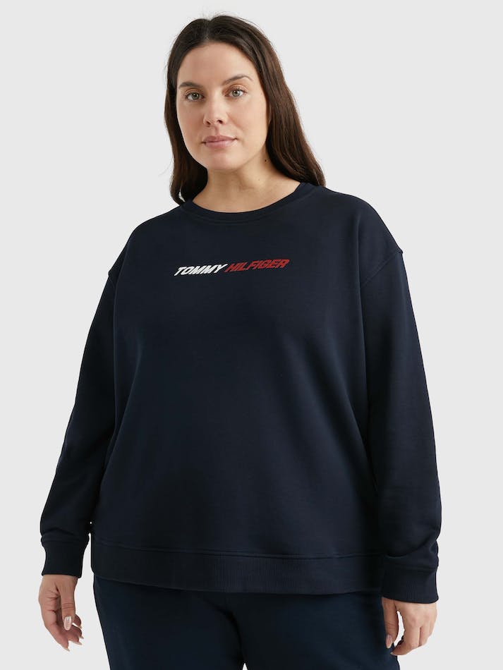 Tommy Hilfiger Curve Sport Relaxed Fit Women's Sweatshirt Blue | 4qG9Baef1Kzz