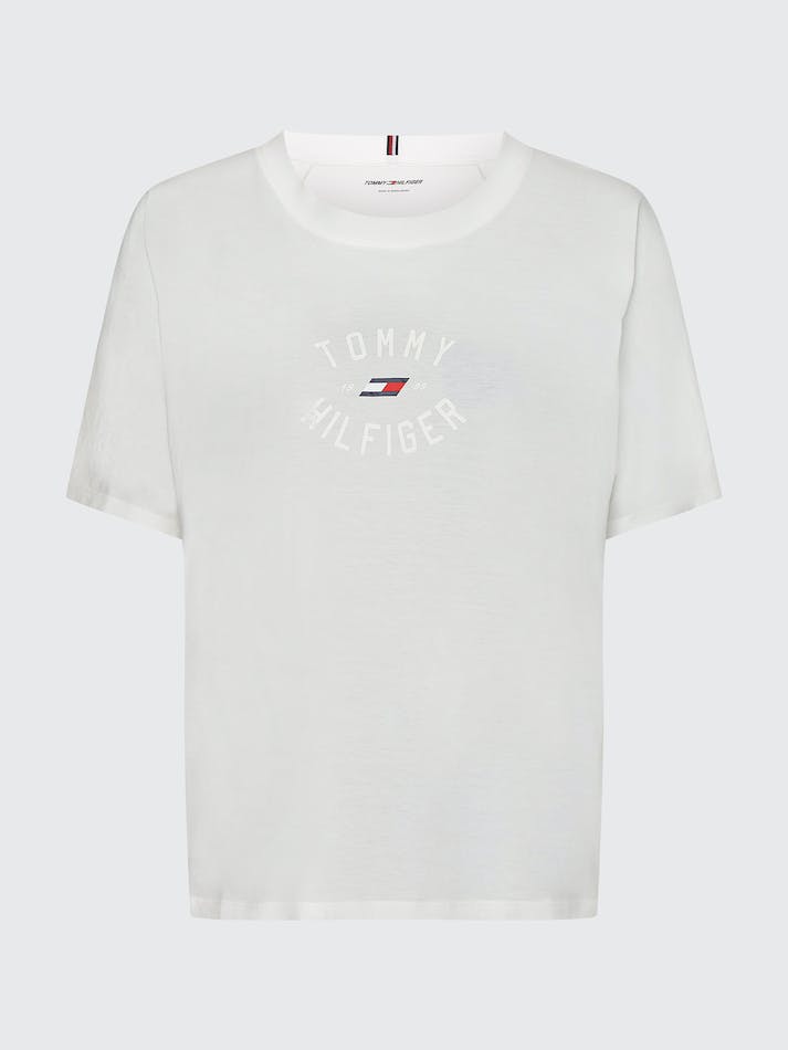 Tommy Hilfiger Curve Sport Relaxed Fit Women's T Shirts White | d6Fslyq3DKOp